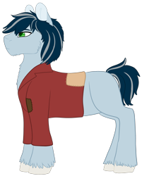 Size: 1890x2352 | Tagged: safe, artist:shadypixels, oc, oc only, oc:red hull, earth pony, pony, fallout equestria, clothes, colored pupils, jacket, male, sailor, simple background, solo, stallion, transparent background, unshorn fetlocks