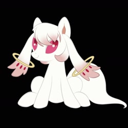 Size: 2400x2400 | Tagged: safe, artist:okapifeathers, pony, high res, incubator (species), kyubey, ponified, puella magi madoka magica, rule 85, simple background, solo
