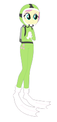Size: 936x2000 | Tagged: safe, artist:zefrenchm, fluttershy, equestria girls, g4, clothes, female, hooded wetsuit, scuba gear, simple background, solo, transparent background, vector, wetsuit