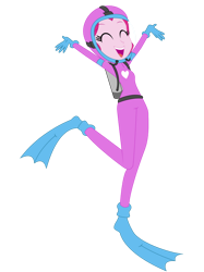 Size: 1024x1366 | Tagged: safe, artist:zefrenchm, pinkie pie, equestria girls, g4, clothes, female, hooded wetsuit, scuba gear, simple background, solo, transparent background, vector, wetsuit
