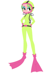 Size: 1024x1366 | Tagged: safe, artist:zefrenchm, lemon zest, equestria girls, g4, clothes, female, hooded wetsuit, scuba gear, simple background, solo, transparent background, vector, wetsuit