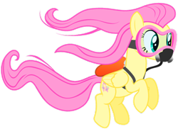 Size: 1114x809 | Tagged: safe, artist:anarchemitis, fluttershy, pegasus, pony, g4, air tank, cropped, female, mare, scuba gear, simple background, solo, transparent background, vector