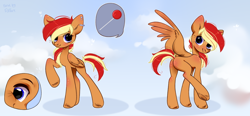 Size: 1420x658 | Tagged: safe, artist:toaster21648, oc, oc only, oc:amber grace, pegasus, pony, candy, commission, cutie mark, ear piercing, female, food, lollipop, mare, piercing, reference sheet, solo, ych result