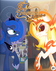 Size: 2837x3580 | Tagged: safe, artist:ie nebulizer, daybreaker, princess luna, alicorn, pony, g4, cover, duo, high res