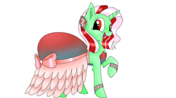 Size: 1930x1080 | Tagged: safe, artist:emalajiss36, oc, oc only, pony, unicorn, clothes, cuffs (clothes), dress, eyelashes, female, horn, mare, open mouth, raised hoof, simple background, smiling, solo, unicorn oc, white background