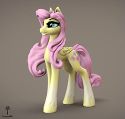 Size: 1515x1440 | Tagged: safe, artist:teonanakatle, fluttershy, pony, g4, 3d, cute, shyabetes, solo