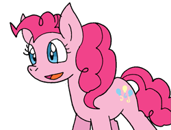 Size: 847x645 | Tagged: safe, artist:cmara, pinkie pie, earth pony, pony, g4, female, mare, open mouth, simple background, solo, white background