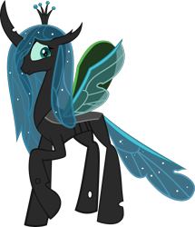 Size: 2735x3181 | Tagged: safe, artist:mr100dragon100, queen chrysalis, changedling, changeling, g4, a better ending for chrysalis, crown, female, high res, holes, jewelry, purified chrysalis, reformed, regalia, shy, simple background, solo, transparent background, wings