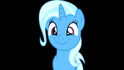Size: 1280x720 | Tagged: safe, ai assisted, ai content, artist:luckreza8, fifteen.ai, trixie, pony, unicorn, g4, smiling, solo, sound, vector, webm
