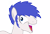 Size: 4410x2972 | Tagged: safe, artist:ragedox, oc, oc:blue snow, oc:isaac pony, earth pony, pony, blue mane, derp, earth pony oc, i didn't listen, male, open mouth, simple background, solo, stallion, transparent background