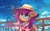 Size: 3450x2150 | Tagged: safe, artist:emeraldgalaxy, fluttershy, pegasus, pony, g4, clothes, cute, eye clipping through hair, female, hat, high res, mare, shirt, shyabetes, solo, summer, sunny day, windswept mane