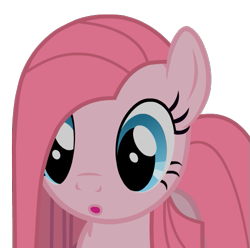 Size: 515x510 | Tagged: safe, artist:camtwo, derpibooru exclusive, pinkie pie, pony, g4, :o, cute, cuteamena, open mouth, pinkamena diane pie, puppet, puppet rig, reaction image, simple background, solo, transparent background, vector