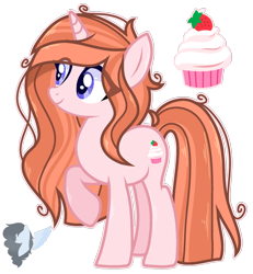 Size: 1388x1500 | Tagged: safe, artist:skyfallfrost, oc, oc only, oc:strawberry delight, pony, unicorn, female, mare, raised hoof, simple background, solo, transparent background
