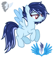 Size: 1638x1778 | Tagged: safe, artist:skyfallfrost, oc, oc only, oc:sky chaser, oc:sky chaser (skyfallfrost), pegasus, pony, female, mare, simple background, solo, transparent background, two toned wings, wings