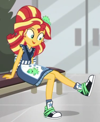 Size: 401x489 | Tagged: safe, edit, edited screencap, editor:applejackfan204, screencap, sunset shimmer, equestria girls, g4, good vibes, my little pony equestria girls: summertime shorts, converse, cropped, shoes, solo