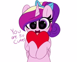 Size: 4096x3289 | Tagged: safe, artist:kittyrosie, princess cadance, alicorn, pony, g4, blushing, cute, cutedance, daaaaaaaaaaaw, heart eyes, looking at you, open mouth, simple background, solo, white background, wingding eyes
