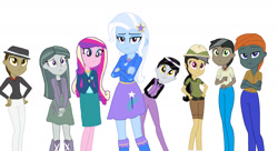 Size: 1280x696 | Tagged: safe, artist:diana173076, biff, daring do, doctor caballeron, marble pie, princess cadance, rogue (g4), trixie, withers, equestria girls, g4, henchmen