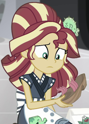 Size: 496x689 | Tagged: safe, edit, edited screencap, editor:applejackfan204, screencap, sunset shimmer, equestria girls, g4, good vibes, my little pony equestria girls: summertime shorts, cropped, solo, sunset sushi