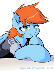 Size: 1641x2160 | Tagged: safe, artist:movieskywalker, derpibooru exclusive, oc, oc only, oc:morning star, oc:morning star (fallout equestria: star dust), pegasus, pony, fallout equestria, fallout equestria: star dust, :3, bedroom eyes, blushing, clothes, ear blush, enclave, enclave uniform, fanfic art, female, grand pegasus enclave, looking at you, mare, military uniform, simple background, smiling, smiling at you, solo, starry eyes, tactical vest, uniform, white background, wingding eyes