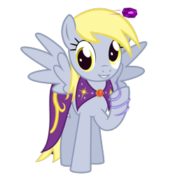 Size: 2500x2500 | Tagged: safe, artist:the smiling pony, derpy hooves, pegasus, pony, g4, .svg available, cape, clothes, dungeons and dragons, female, gem, high res, ioun stone, looking at you, magic, mare, pen and paper rpg, rpg, simple background, smiling, solo, sorcerer, spread wings, svg, transparent background, vector, wings