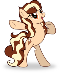 Size: 4823x5816 | Tagged: safe, artist:kojibiose, oc, oc only, oc:waffle cone, earth pony, pony, g4, absurd resolution, bipedal, earth pony oc, female, looking at you, mare, open mouth, simple background, solo, transparent background, vector