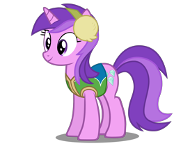 Size: 5600x4700 | Tagged: safe, alternate version, artist:mundschenk85, amethyst star, sparkler, pony, unicorn, g4, absurd resolution, background pony, earmuffs, female, mare, show accurate, simple background, solo, transparent background, vector, winter wrap up vest