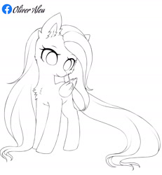 Size: 1540x1670 | Tagged: safe, artist:aleurajan, fluttershy, pegasus, pony, g4, chest fluff, cute, daaaaaaaaaaaw, ear fluff, eyelashes, female, folded wings, lineart, looking at you, mare, monochrome, shyabetes, simple background, smiling, solo, standing, three quarter view, turned head, white background, wings