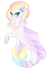 Size: 1687x2420 | Tagged: safe, artist:whalepornoz, oc, oc only, seapony (g4), adoptable, blue eyes, colored pupils, dorsal fin, eyelashes, female, fins, fish tail, flowing mane, flowing tail, jewelry, necklace, simple background, smiling, solo, tail, transparent background