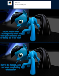 Size: 3840x4970 | Tagged: safe, artist:agkandphotomaker2000, oc, oc only, oc:pony video maker, pegasus, pony, tumblr:pony video maker's blog, 2 panel comic, 3d, ask, aware, butt, comic, dialogue, downward dog, face down ass up, looking at you, looking back, looking back at you, male, open mouth, pegasus booty, plot, pose, solo, source filmmaker, spotlight, tumblr