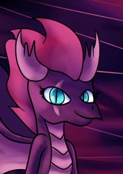 Size: 904x1280 | Tagged: safe, artist:superhypersonic2000, tempest shadow, dragon, g4, digital art, dragoness, dragonified, eye scar, female, horn, looking at you, not smolder, scar, smiling, smiling at you, solo, species swap, wings