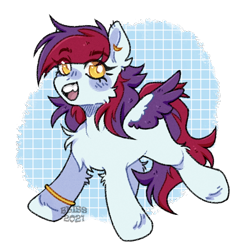 Size: 612x618 | Tagged: source needed, safe, artist:blissful dreams, oc, oc only, oc:sarif, pegasus, pony, chest fluff, female, fluffy, simple background, solo, transparent background, two toned wings, wings