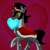 Size: 900x900 | Tagged: safe, artist:enigmadoodles, king sombra, pony, unicorn, g4, crystal heart, curved horn, horn, male, mouth hold, raised hoof, solo, stallion