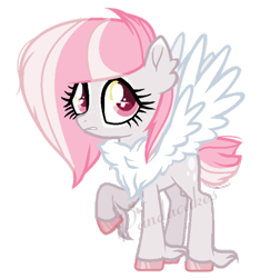 Size: 574x591 | Tagged: safe, artist:ipandacakes, oc, oc only, oc:little dove, hybrid, female, interspecies offspring, offspring, parent:discord, parent:fluttershy, parents:discoshy, simple background, solo, transparent background