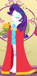 Size: 262x538 | Tagged: safe, screencap, rarity, a photo booth story, equestria girls, g4, my little pony equestria girls: summertime shorts, clothes, cropped, crown, fall formal outfits, jewelry, regalia, robe, solo focus