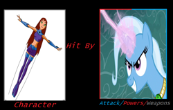 Size: 1078x686 | Tagged: safe, artist:oddonehere, trixie, g4, crossover, meme, starfire, teen titans, wrong aspect ratio