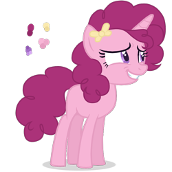Size: 1000x1000 | Tagged: safe, artist:magicuniclaws, oc, oc only, pony, unicorn, female, magical lesbian spawn, offspring, parent:pinkie pie, parent:sugar belle, parents:sugarpie, simple background, solo, teenager, transparent background