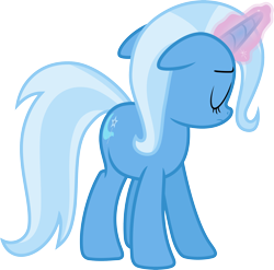 Size: 3042x3000 | Tagged: safe, artist:jeatz-axl, trixie, pony, unicorn, g4, eyes closed, female, glowing horn, high res, horn, magic, magic aura, mare, sad, simple background, solo, telekinesis, transparent background, vector