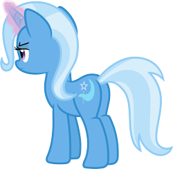 Size: 3077x3000 | Tagged: safe, artist:jeatz-axl, trixie, pony, unicorn, g4, butt, female, glowing horn, high res, horn, magic, magic aura, mare, plot, rear view, simple background, solo, telekinesis, transparent background, unamused, vector