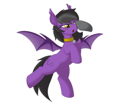 Size: 3774x3232 | Tagged: source needed, safe, artist:allyster-black, oc, oc only, oc:augen, bat pony, pony, bat pony oc, bat wings, blushing, boop, collar, commission, cute, high res, owo, solo, wings