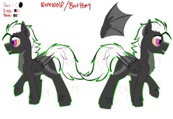 Size: 2360x1630 | Tagged: safe, artist:dicemarensfw, oc, bat pony, hengstwolf, pony, werewolf, adoptable, bat pony oc, bat wings, cute, fangs, handsome, male, ref, reference sheet, sharp teeth, stallion, teeth, wings