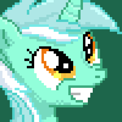 Size: 400x400 | Tagged: dead source, safe, artist:lightspeeed, part of a set, lyra heartstrings, pony, unicorn, g4, bust, green background, grin, happy, pixel art, portrait, simple background, smiling, solo