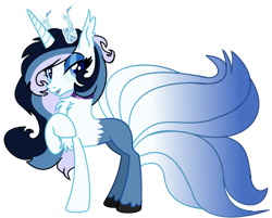Size: 1280x1031 | Tagged: safe, artist:princess-kitsune-tsu, oc, oc only, base used, female, interspecies offspring, magical gay spawn, offspring, parent:discord, parent:shining armor, parents:shiningcord, simple background, solo, transparent background