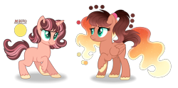 Size: 4504x2240 | Tagged: safe, artist:purplepotato04, oc, oc only, pegasus, pony, unicorn, female, half-siblings, mare, offspring, parent:big macintosh, parent:princess luna, parent:twilight sparkle, parents:lunamac, parents:twimac, simple background, transparent background