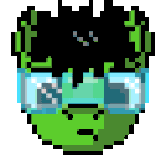 Size: 256x256 | Tagged: safe, artist:zocidem, oc, oc only, oc:wrench, earth pony, pony, animated, gif, head, pixel art, solo, visor