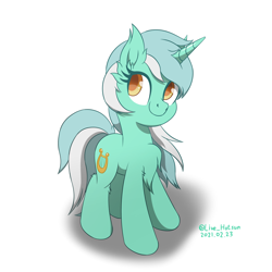 Size: 1600x1600 | Tagged: safe, artist:livehotsun, lyra heartstrings, pony, unicorn, g4, chest fluff, cute, female, looking at you, lyrabetes, mare, simple background, smiling, solo, white background