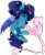 Size: 1024x1239 | Tagged: safe, artist:loyaldis, oc, oc:eclipsia, bat pony, mew, bat pony oc, bat wings, blushing, cute, ethereal mane, female, floating, giggling, moon, pokémon, simple background, smiling, starry mane, stars, transparent background, wings