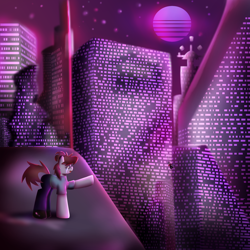 Size: 3000x3000 | Tagged: safe, alternate version, artist:menalia, oc, oc only, oc:velly, earth pony, pony, aesthetics, city, clothes, crying, falling, female, high res, mare, pants, sad, shirt, shoes, stars, suicide, sun, t-shirt