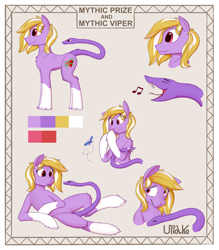 Size: 2100x2400 | Tagged: safe, alternate version, artist:uliovka, oc, oc only, oc:mythic prize, original species, pony, female, high res, mare, reference sheet, simple background