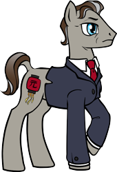 Size: 600x884 | Tagged: safe, anonymous artist, artist:saby, oc, oc only, oc:easy street, earth pony, pony, /mlp/ weekly pony collab, clothes, graying hair, male, mature, necktie, raised hoof, shorn fetlocks, simple background, solo, stallion, standing, suit, transparent background