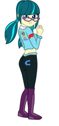 Size: 958x2036 | Tagged: safe, artist:gmaplay, juniper montage, equestria girls, g4, dimples of venus, energy drink, formula 1, junibum montage, midriff, racing suit, red bull, simple background, solo, transparent background